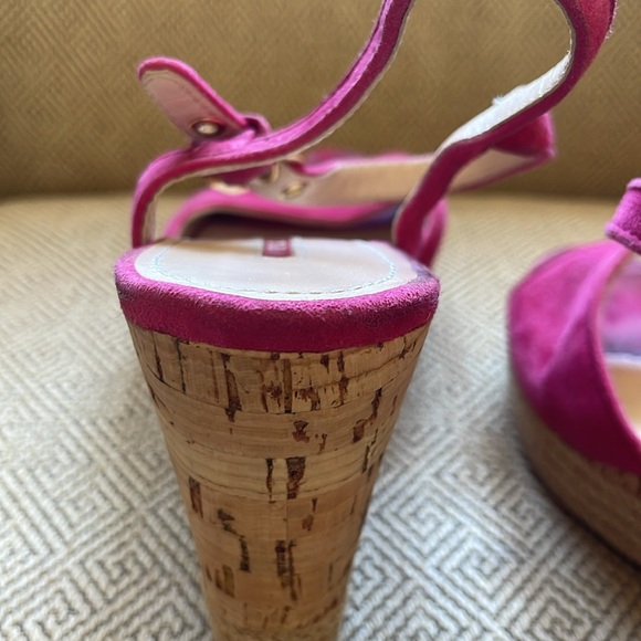 Prada Hot Pink Espadrille Wedge Sandals, 38 - Picture 12 of 16